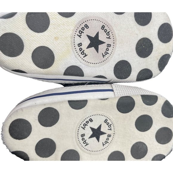 Baby Baby Boy's Size 2 Black & White Lace-Up Sneakers - Picture 4 of 7